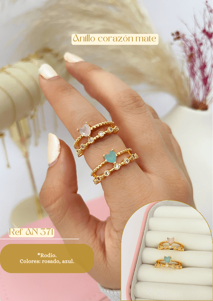 Anillo corazón mate