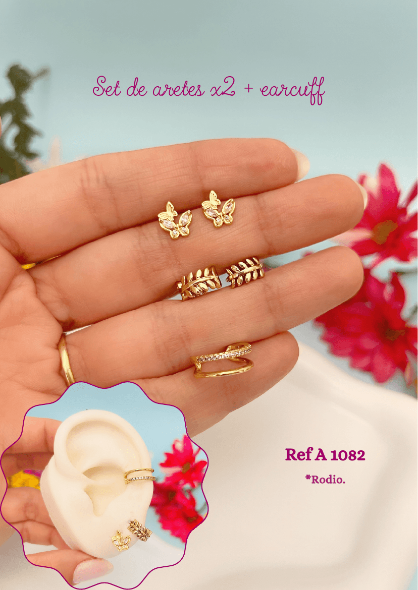 Set de aretes x2 + earcuff