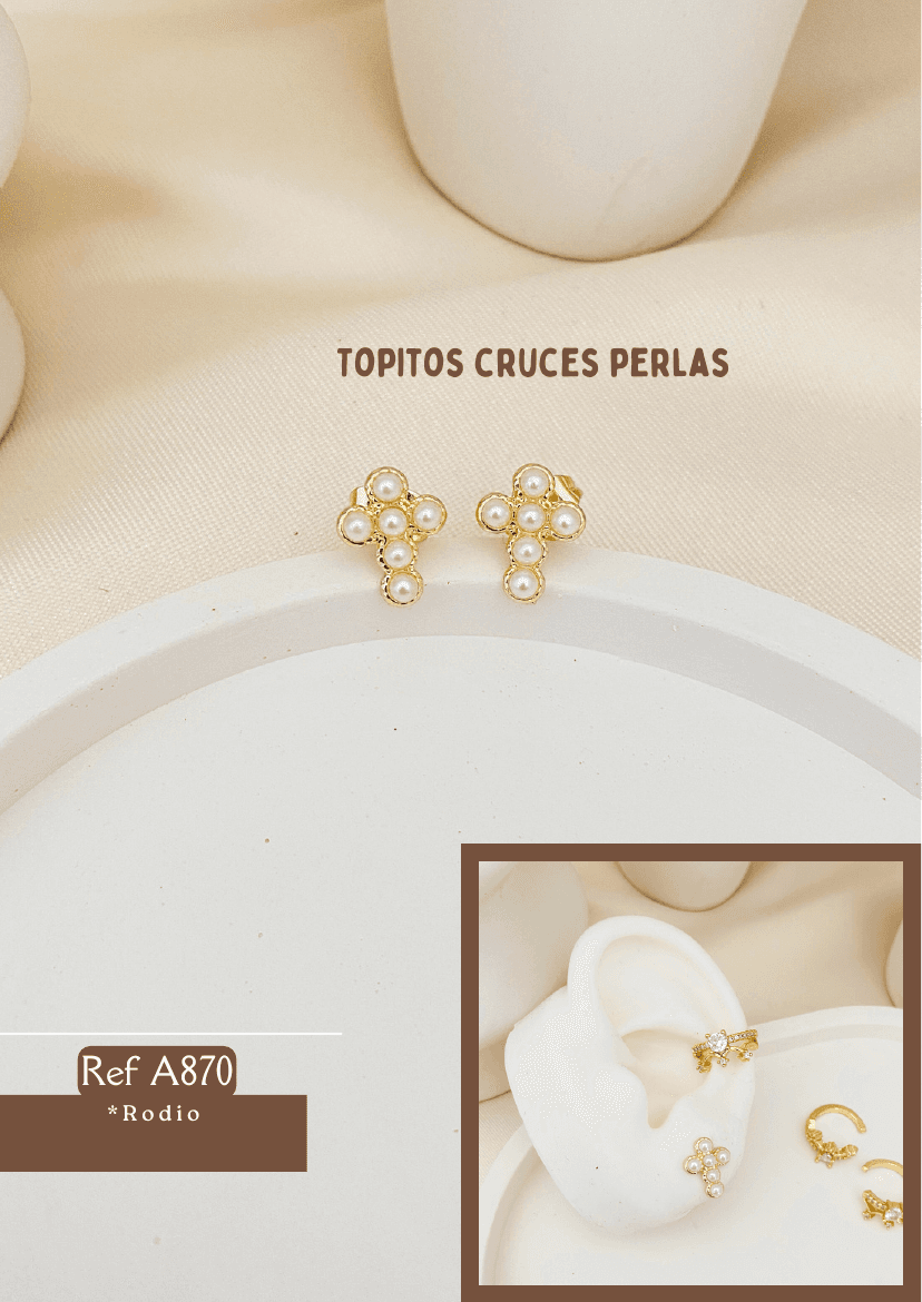 Topitos cruces perlas