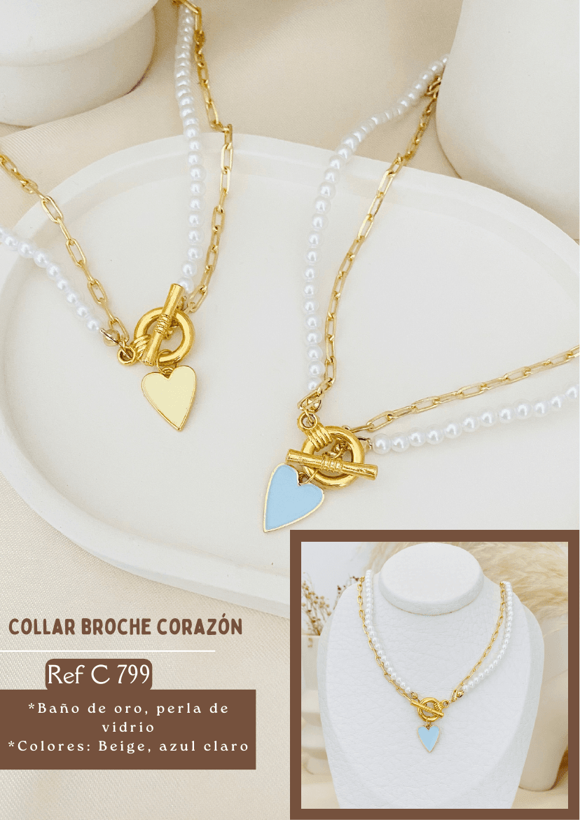 Collar broche corazón