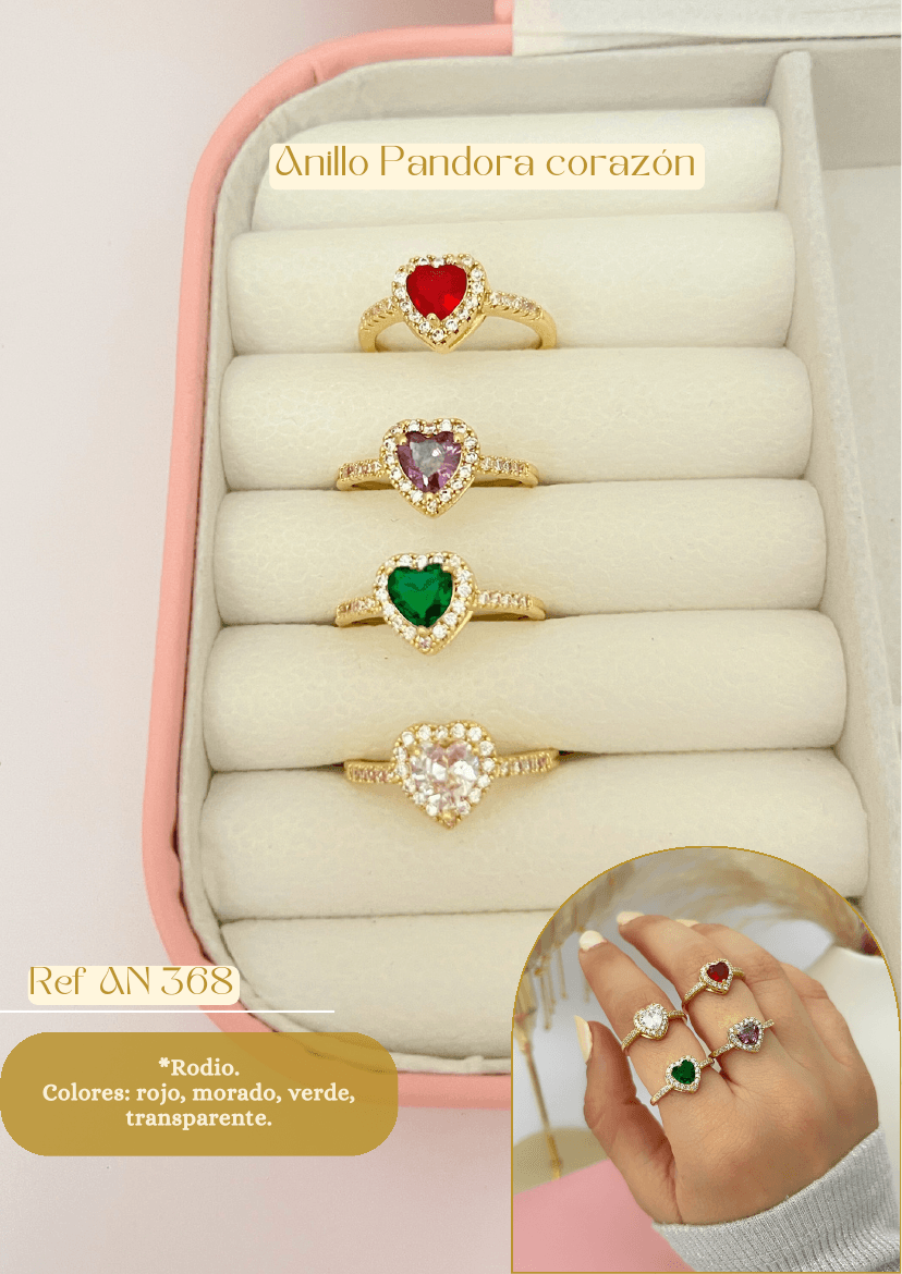 Anillo Pandora corazón