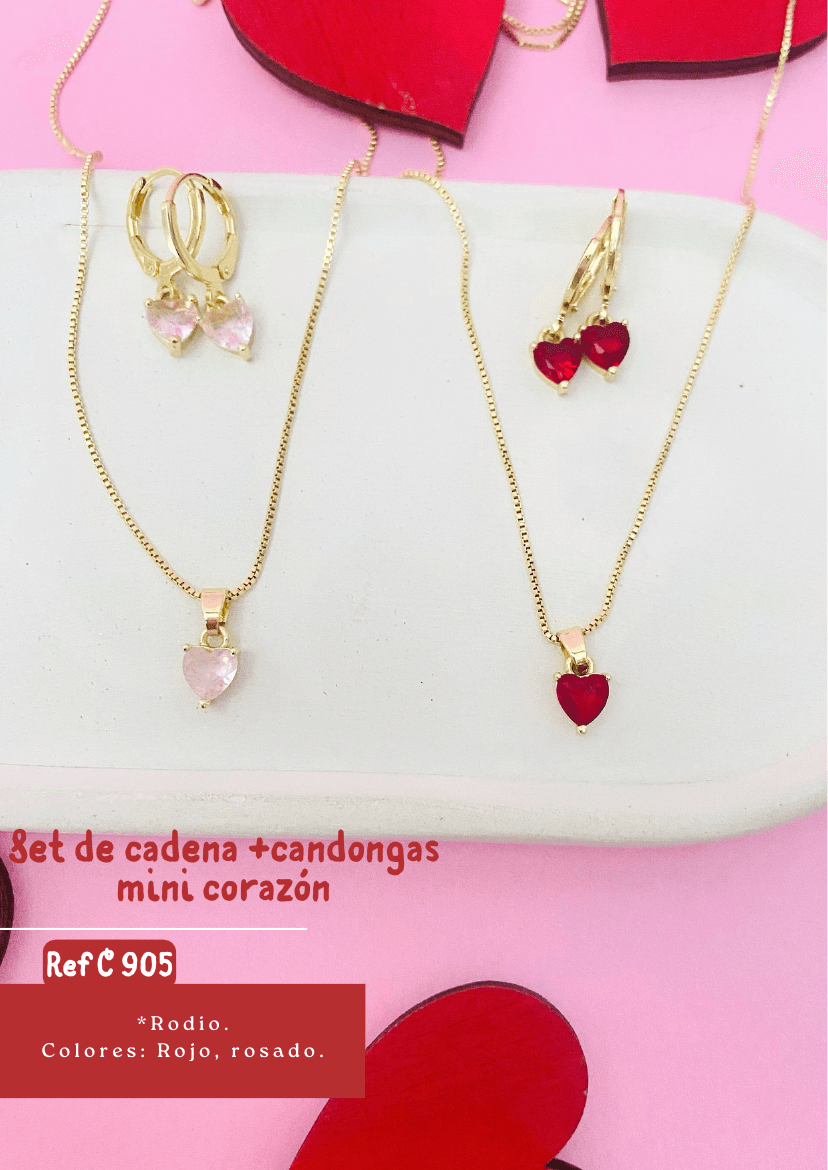 Set cadena + candongas corazón