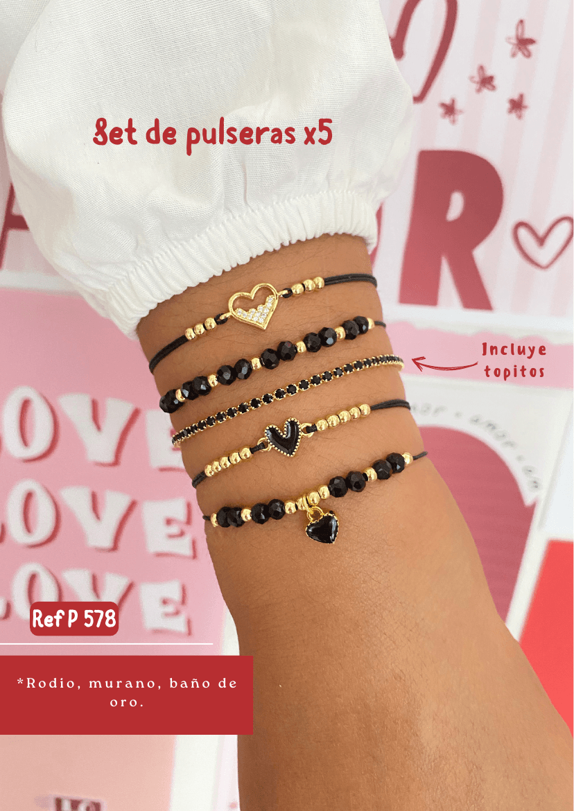 Set de pulseras x5