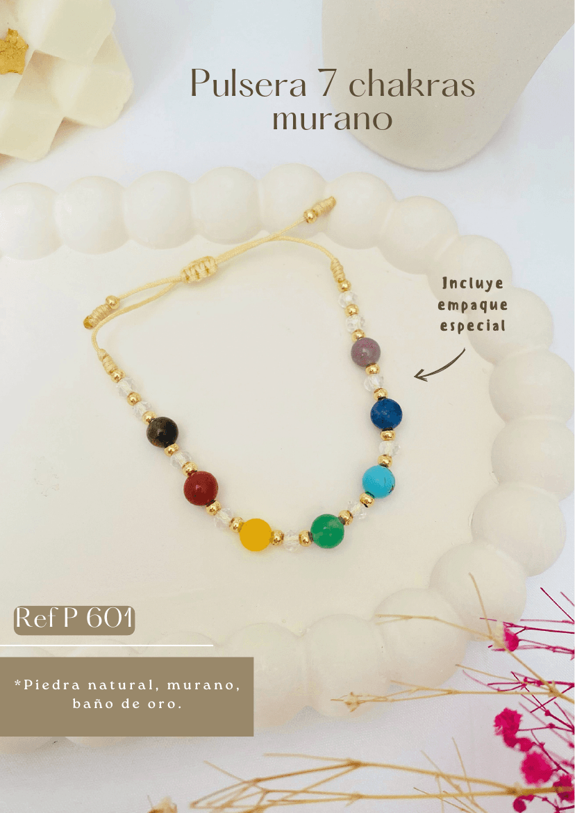 Pulsera 7 chakras murano