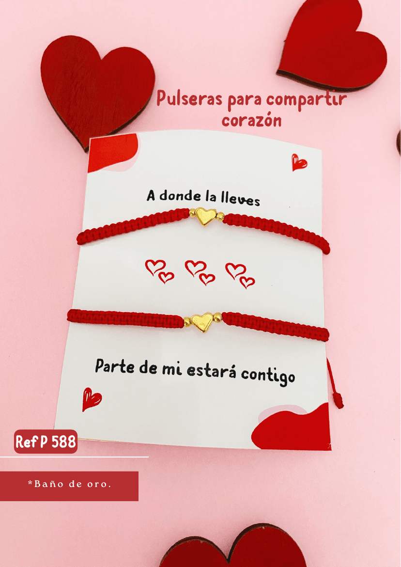 Pulseras para compartir corazón