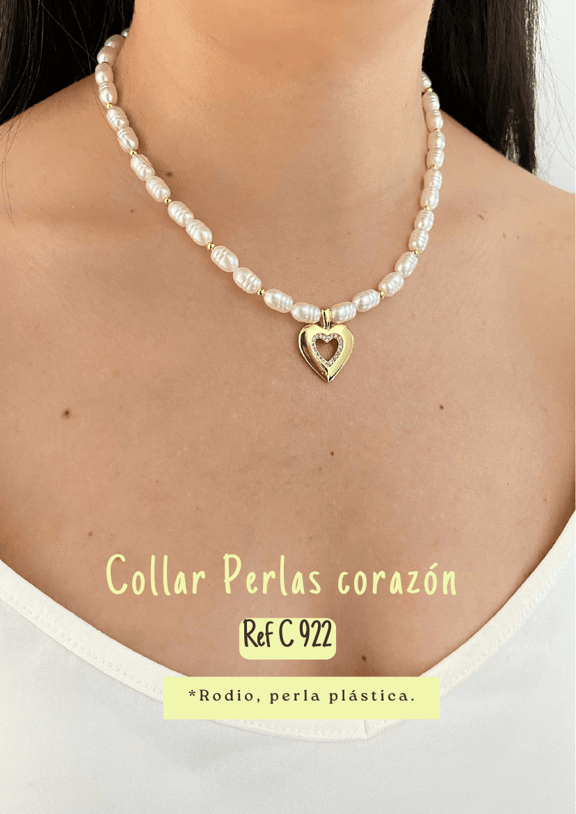 Collar Perlas corazón