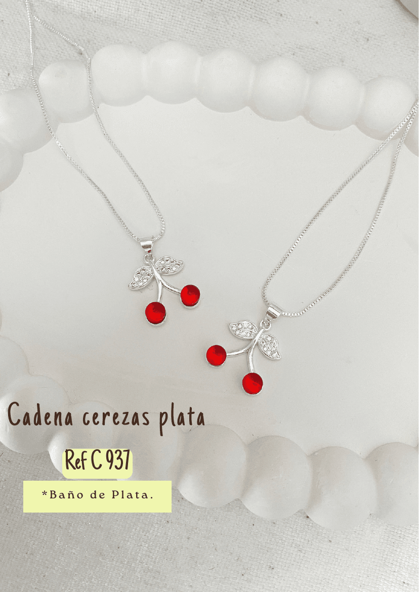 Cadena cerezas plata