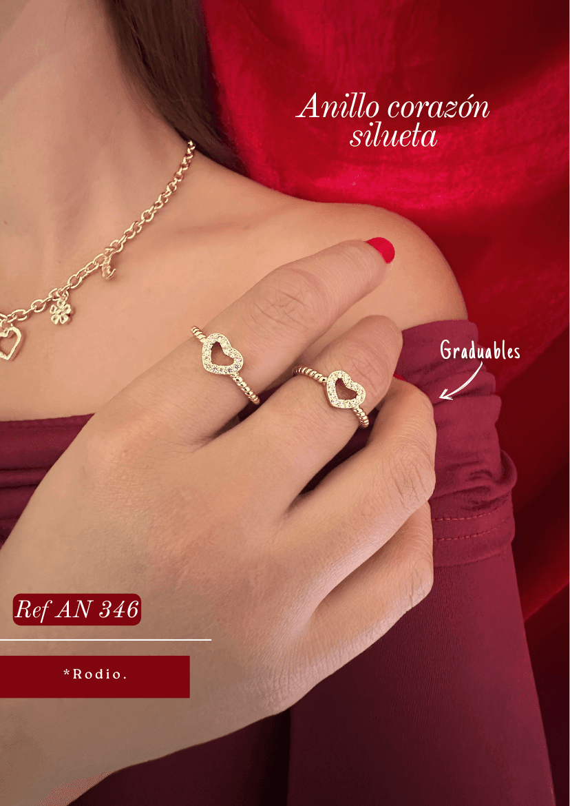 Anillo corazón silueta