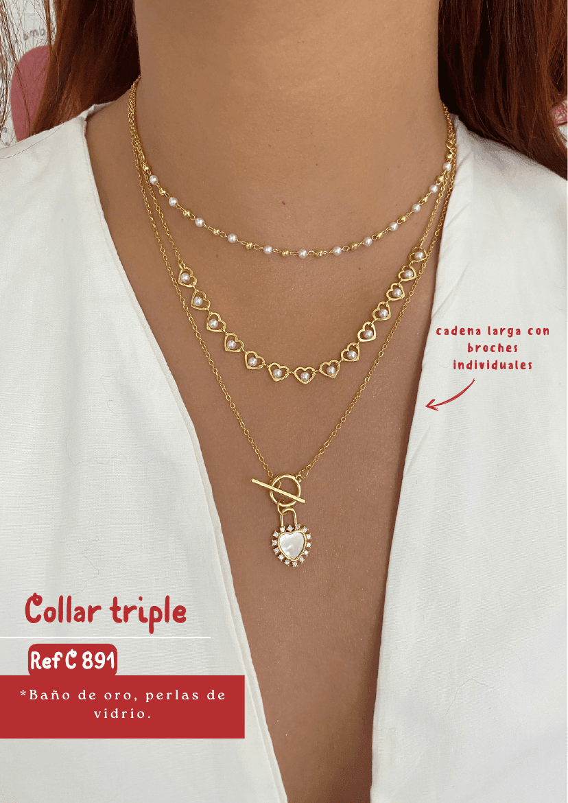 Collar triple (Perlas)